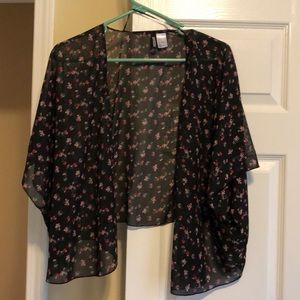 Sheer kimono type cardigan
